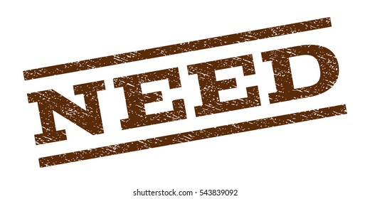 Need watermark stamp. Text tag between parallel lines with grunge design style. Rubber seal stamp with dust texture. Vector brown color ink imprint on a white background.