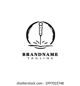 plantilla de diseño de iconos de logotipo de acupuntura de aguja ilustración vectorial moderna