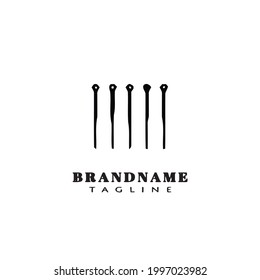 diseño de icono del logotipo de la acupuntura de la aguja linda ilustración vectorial moderna