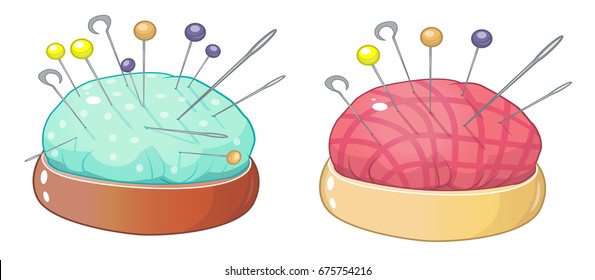 Needle Bed Needles Vector Illustration Thread Stock Vector (Royalty ...