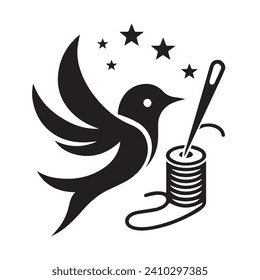 Logo der Nadel, Vektorgrafik der Silhouette