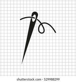 Needle  - black vector icon
