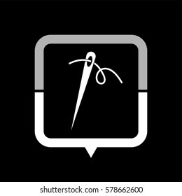 Needle  - black vector icon
