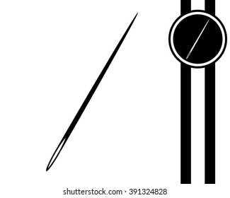 needle - black and white vector icon