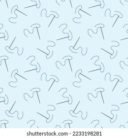 Needle with Blue Thread minimal concept seamless pattern - Needlework vector background