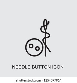 needle button icon . Editable outline needle button icon from beauty. Trendy needle button icon for web and mobile.