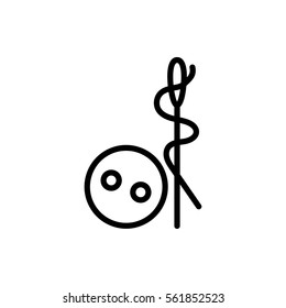 needle button icon illustration isolated vector