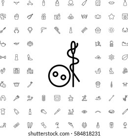 needle button icon illustration isolated vector. Beauty icons set.