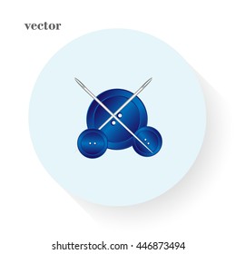 needle and button, vector, icon