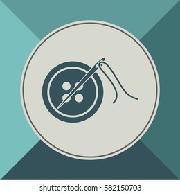 Needle and button, vector icon