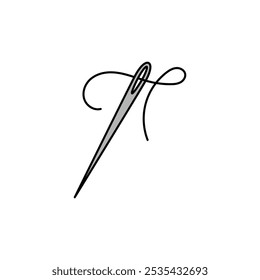 Needle colored vector icon on white background