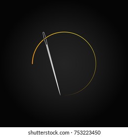 Needle colorful vector concept icon or logo element on dark background