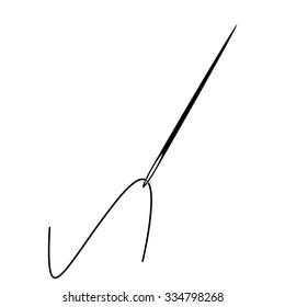 needle and cotton vector icon