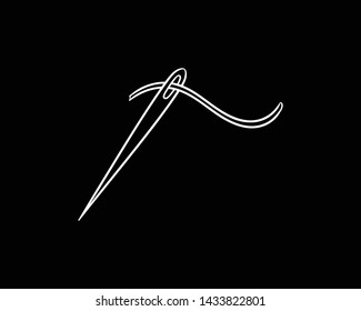 needle doodle hand drawing vector flat black