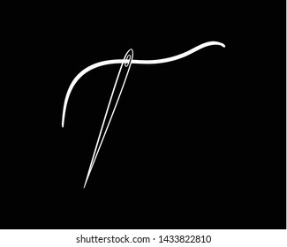 needle doodle hand drawing vector flat black