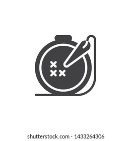 Needle and embroidery frame vector icon. filled flat sign for mobile concept and web design. Handmade cross stitch glyph icon. Symbol, logo illustration. Vector graphics