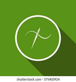 needle flat icon with long shadow. vector illustration