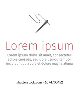 Needle flat icon Vector sign.