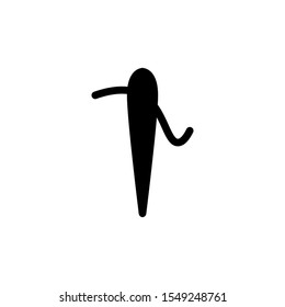 Needle glyph icon black and white
