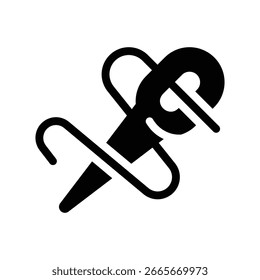 needle glyph icon illustration vector graphic. Simple element illustration vector graphic, suitable for app, websites, and presentations isolated on white background