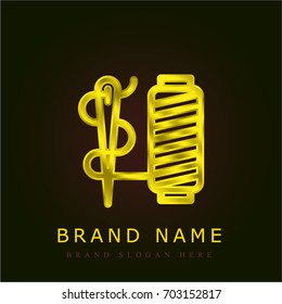 Needle golden metallic logo