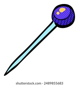 Icono de semitono de aguja dibujado a mano Ilustración vectorial de color