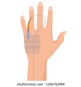 needle and hand vector. free space for text. wallpaper. background.
