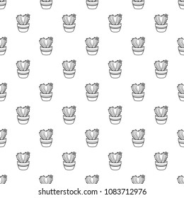 Needle heart cactus pattern vector seamless repeating for any web design