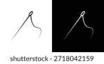 Needle icon. Black illustration isolated for graphic and web design.