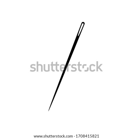 Needle icon in black simple design on an isolated background. EPS 10 vector