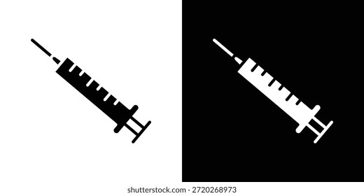Ícone de agulha. Ícone de design simples em preto e branco