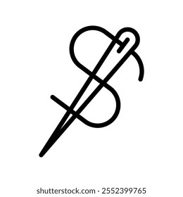 Needle icon black and white vector outline sign