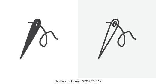 Needle icon. collection of editable stroke line and solid flat styles.