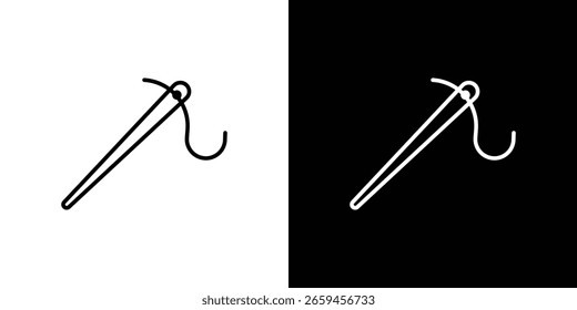 Ícone de agulha para concepção e desenho gráfico. Coleção de ícones de vetor de estilo preto de alta qualidade