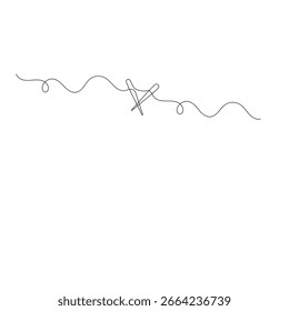Aguja   icono   Dibujo continuo de una línea de Ilustración vectorial de contorno 