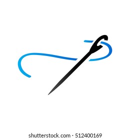 Needle icon in duo tone color. Fashion industry tailor