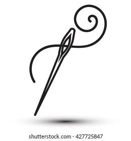 Needle icon. Flat icon. Web icon. Design icon art picture. Vector illustration isolated on white background