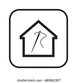 Needle icon,  isolated. Flat  design. 