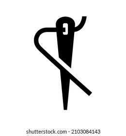 Needle icon isolated on white background