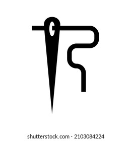 Icono de aguja aislado en fondo blanco