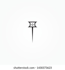 needle icon. Needle icon line symbol. Premium quality isolated stitch element in trendy style. 