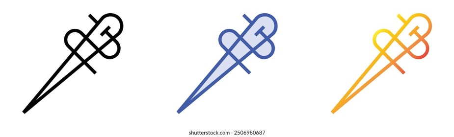 needle icon. Linear, Blue Fill and Gradient Style Design Isolated On White Background