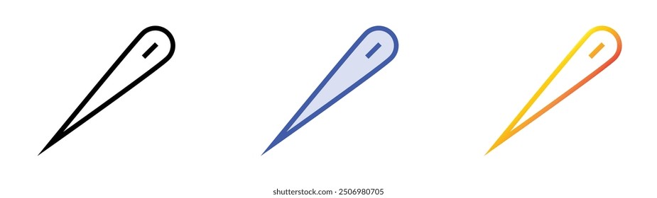 needle icon. Linear, Blue Fill and Gradient Style Design Isolated On White Background