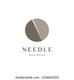 Needle Icon Logo Design Template