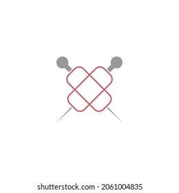 Needle icon logo illustration template vector