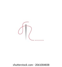 Needle icon logo illustration template vector