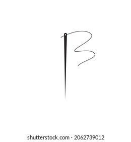 Diseño vectorial del logotipo del icono de aguja