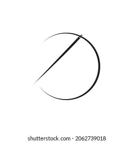Diseño vectorial del logotipo del icono de aguja