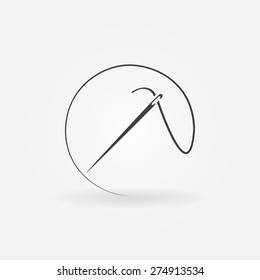 Needle Icon Logo Vector Sewing Symbol Stock Vector (Royalty Free ...