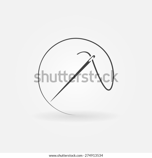 Needle icon or logo - vector sewing symbol or\
element for design